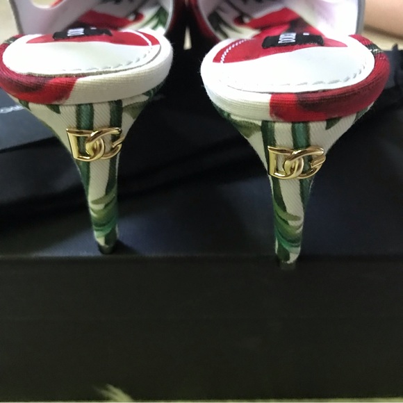 NIB Dolce&Gabbana Floral Cotton Slingback Pumps size EUR 39/ US 9 - Picture 8 of 9